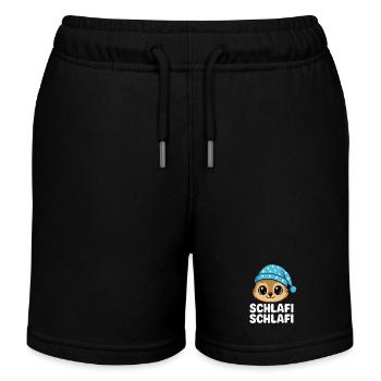 Schlafi Schlafi – Motif de chemise de nuit mignon - Short de jogging enfant bio Stanley/Stella - noir - Devant
