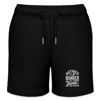 Banker im Ruhestand Bankkaufmann Rente - Kinder Organic Joggingshorts Mini Bolter von Stanley/Stella - Schwarz - Vorne