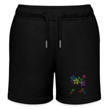 bunte Sterne - Kinder Organic Joggingshorts Mini Bolter von Stanley/Stella - Schwarz - Vorne