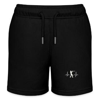Trombone Heartbeat – Musician & Trombone Design - Kids Organic Sweat Shorts by Stanley/Stella - black - Front