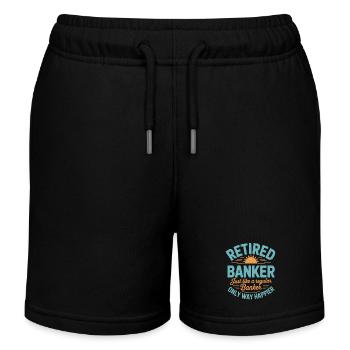 Rentner Banker Spruch Bankkaufmann - Kinder Organic Joggingshorts Mini Bolter von Stanley/Stella - Schwarz - Vorne