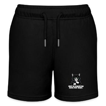 Chat noir nécessiteux sarcastique - Short de jogging enfant bio Stanley/Stella - noir - Devant