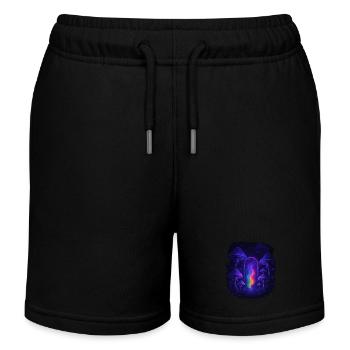 Magic Mushroom - Mushroom Forest Portal - Kids Organic Sweat Shorts by Stanley/Stella - black - Front