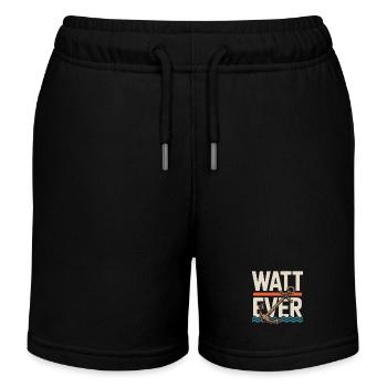 Watt Ever Anker Maritimer Humor - Kinder Organic Joggingshorts Mini Bolter von Stanley/Stella - Schwarz - Vorne