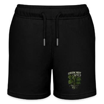 Waxes, Not Wilted Plant Rock - Kids Organic Sweat Shorts by Stanley/Stella - black - Front