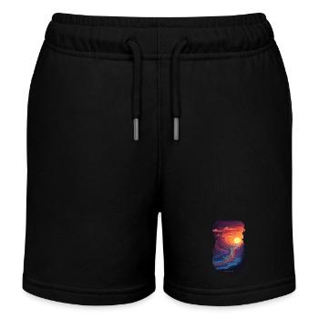 Sunset In The Canyon - Adventure In The - Kids Organic Sweat Shorts by Stanley/Stella - black - Front