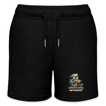 Lustiges Faultier mit Spruch Energiesparmous aktiv - Kinder Organic Joggingshorts Mini Bolter von Stanley/Stella - Schwarz - Vorne