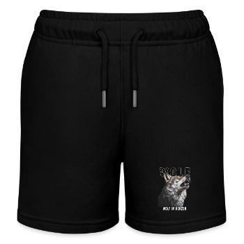 WOLF WOLF IM HERZEN - Kinder Organic Joggingshorts Mini Bolter von Stanley/Stella - Schwarz - Vorne