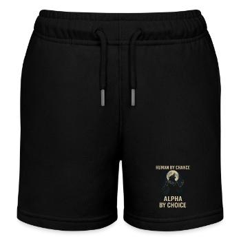 Humain par hasard Alpha de votre choix - Short de jogging enfant bio Stanley/Stella - noir - Devant