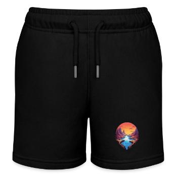 Paysage de canyon fascinant au coucher du soleil - Short de jogging enfant bio Stanley/Stella - noir - Devant