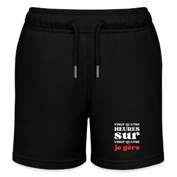 VINGT QUATRE 3 - Short de jogging enfant bio Stanley/Stella - noir - Devant