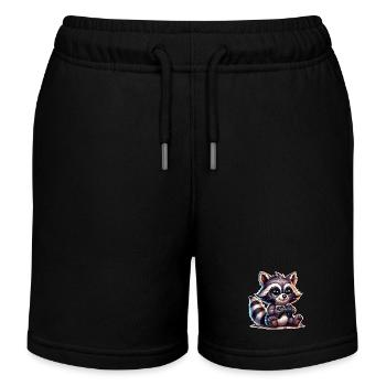 Raccoon Gamer - Short de jogging enfant bio Stanley/Stella - noir - Devant