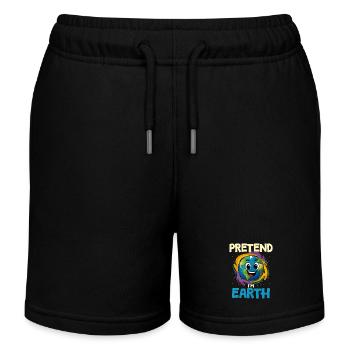 Earth Planet - Kids Organic Sweat Shorts by Stanley/Stella - black - Front