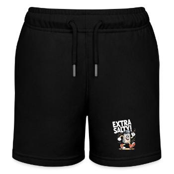 Lustig Extra Salzig - Kinder Organic Joggingshorts Mini Bolter von Stanley/Stella - Schwarz - Vorne