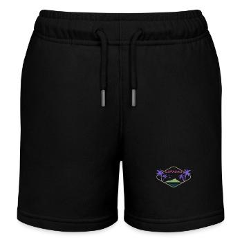 Curaçao, île des palmiers, plage des Caraïbes, mer - Short de jogging enfant bio Stanley/Stella - noir - Devant