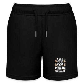 Dancing Saying Dog Dance Funny Dancing Gift - Kids Organic Sweat Shorts by Stanley/Stella - black - Front