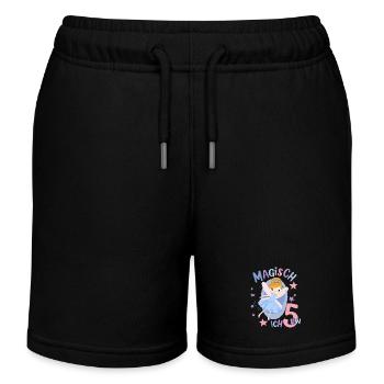 Chemise d’anniversaire 5 ans fille 5ème anniversaire fée - Short de jogging enfant bio Stanley/Stella - noir - Devant