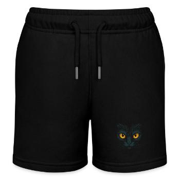 Katzenaugen Katze Blick Tierliebe Augen Design - Kinder Organic Joggingshorts Mini Bolter von Stanley/Stella - Schwarz - Vorne