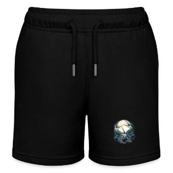 Drei Blaureiher Mond Heulen - Kinder Organic Joggingshorts Mini Bolter von Stanley/Stella - Schwarz - Vorne