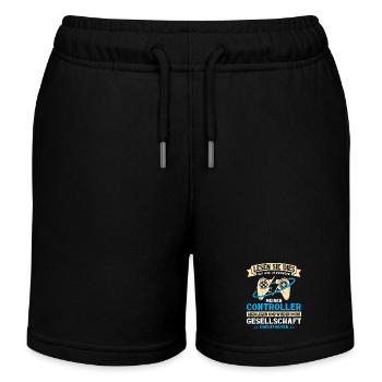 Zocken Gamer Gaming Zocker Controller Videospiele - Kinder Organic Joggingshorts Mini Bolter von Stanley/Stella - Schwarz - Vorne