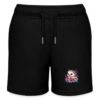 Hérisson mignon en fleurs - Short de jogging enfant bio Stanley/Stella - noir - Devant