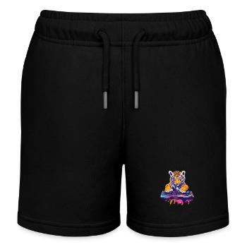 Tigerbaby as DJ - Kids Organic Sweat Shorts by Stanley/Stella - black - Front