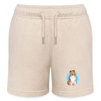 Collie Langhaarcollie Rough Collies Geschenk - Kinder Organic Joggingshorts Mini Bolter von Stanley/Stella - Natur - Vorne