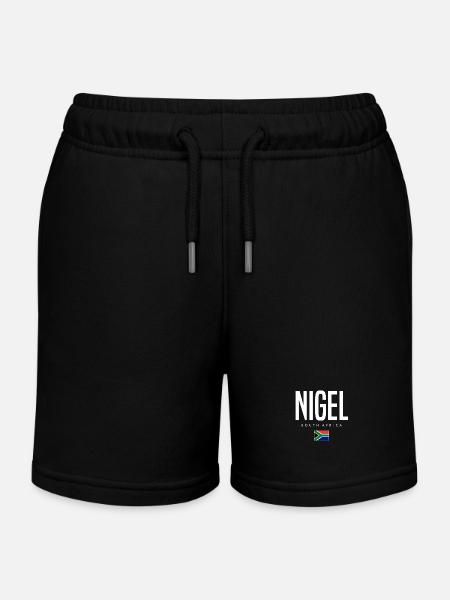 Nigel, South Africa - Kids Organic Sweat Shorts by Stanley/Stella - black