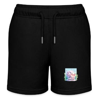 Schnecken Schnecke - Kinder Organic Joggingshorts Mini Bolter von Stanley/Stella - Schwarz - Vorne