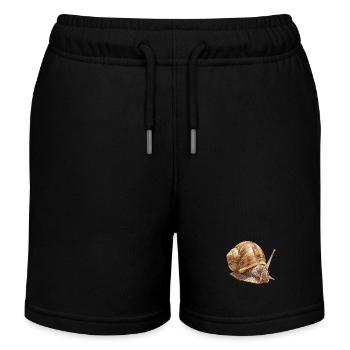 Schnecken Schnecke - Kinder Organic Joggingshorts Mini Bolter von Stanley/Stella - Schwarz - Vorne