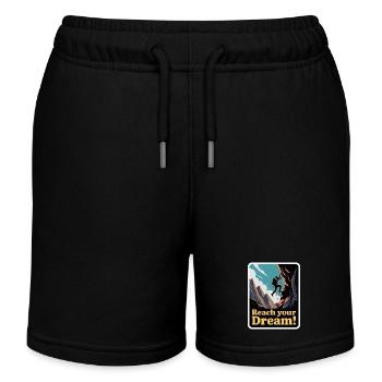 CLIMBING, REACH YOUR DREAM - Kids Organic Sweat Shorts by Stanley/Stella - black - Front