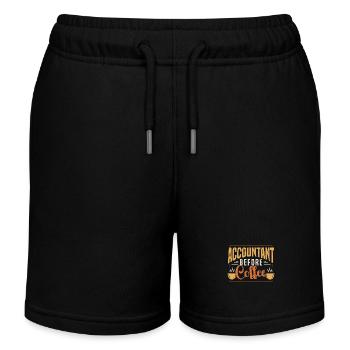 Comptable avant le café Comptable Amateur de café - Short de jogging enfant bio Stanley/Stella - noir - Devant