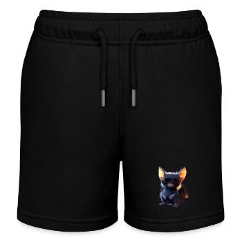 Bat Flying Fox Vampire Bat Cute Fledemice - Kids Organic Sweat Shorts by Stanley/Stella - black - Front