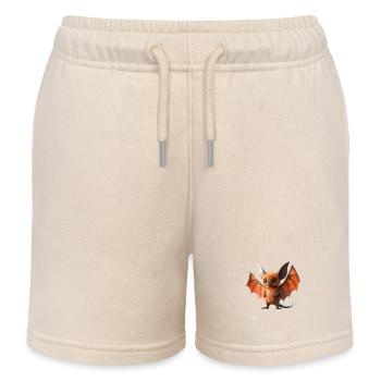 Fledermaus Flughund Vampir Bat Süße Fledemäuse - Kinder Organic Joggingshorts Mini Bolter von Stanley/Stella - Natur - Vorne