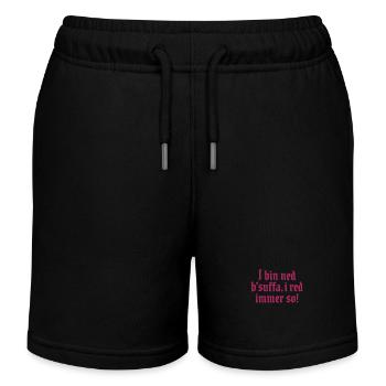 I bin ned bsuffa, i red immer so! - Kinder Organic Joggingshorts Mini Bolter von Stanley/Stella - Schwarz - Vorne