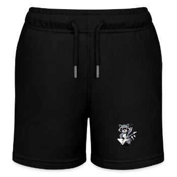 Rock Waschbär – mit Gitarre & Rock‑Style - Kinder Organic Joggingshorts Mini Bolter von Stanley/Stella - Schwarz - Vorne