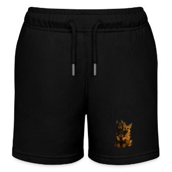 Dog Dogs Cute Dogs - Kids Organic Sweat Shorts by Stanley/Stella - black - Front