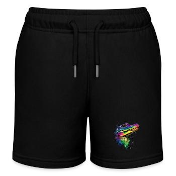 Krokodil Alligator Reptilien Kroko Liebe Krokodile - Kinder Organic Joggingshorts Mini Bolter von Stanley/Stella - Schwarz - Vorne