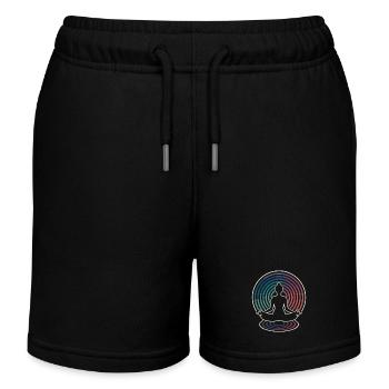 Zen-Meditation Wellenkreise - Kinder Organic Joggingshorts Mini Bolter von Stanley/Stella - Schwarz - Vorne