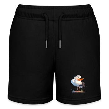 Cigognes Cigognes - Short de jogging enfant bio Stanley/Stella - noir - Devant