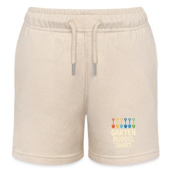 Garden Digging Funny Gardener Design - Kids Organic Sweat Shorts by Stanley/Stella - soft Ecru - Front