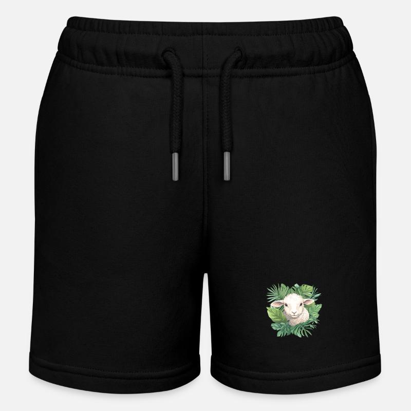 Mouton avec des feuilles - Short de jogging enfant bio Stanley/Stella - noir