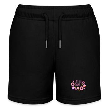 La vie est douce - Short de jogging enfant bio Stanley/Stella - noir - Devant