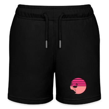 sommer sonne strand palmen insel urlaub ferien mee - Kinder Organic Joggingshorts Mini Bolter von Stanley/Stella - Schwarz - Vorne