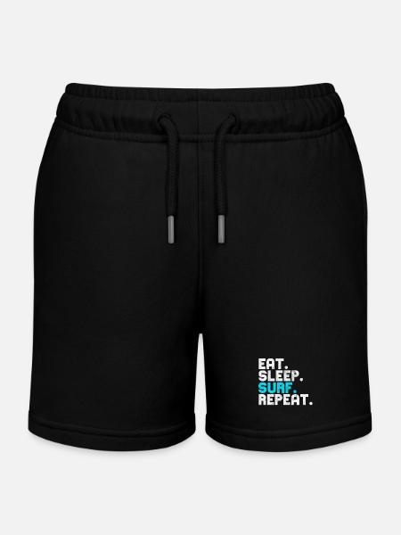 Surf - Surfen - Surfer - Kinder Organic Joggingshorts Mini Bolter von Stanley/Stella - Schwarz