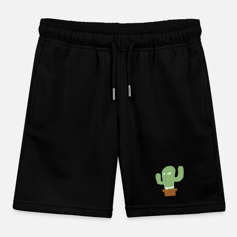 Angry Cactus Fighter Kids Organic Sweat Shorts by Stanley/Stella