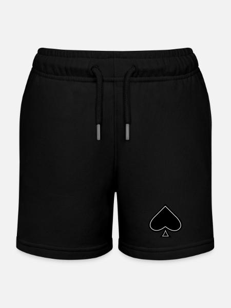 ace of spades - Kids Organic Sweat Shorts by Stanley/Stella - black