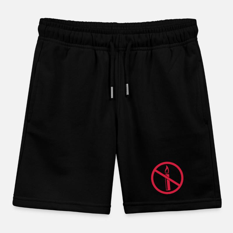 zone forbidden sign no flame fire candle awake Kids Organic Sweat Shorts by Stanley/Stella