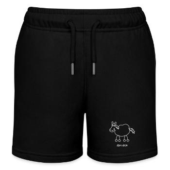 färt thick, färt, finished, horse fat, fat horse - Kids Organic Sweat Shorts by Stanley/Stella - black - Front