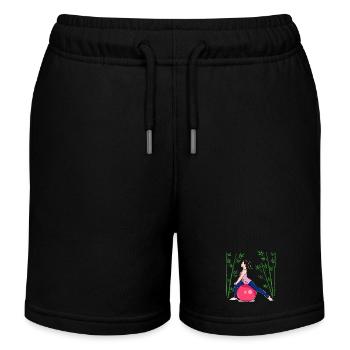 Pilates Exercise Fitness Workout Workout - Kids Organic Sweat Shorts by Stanley/Stella - black - Front